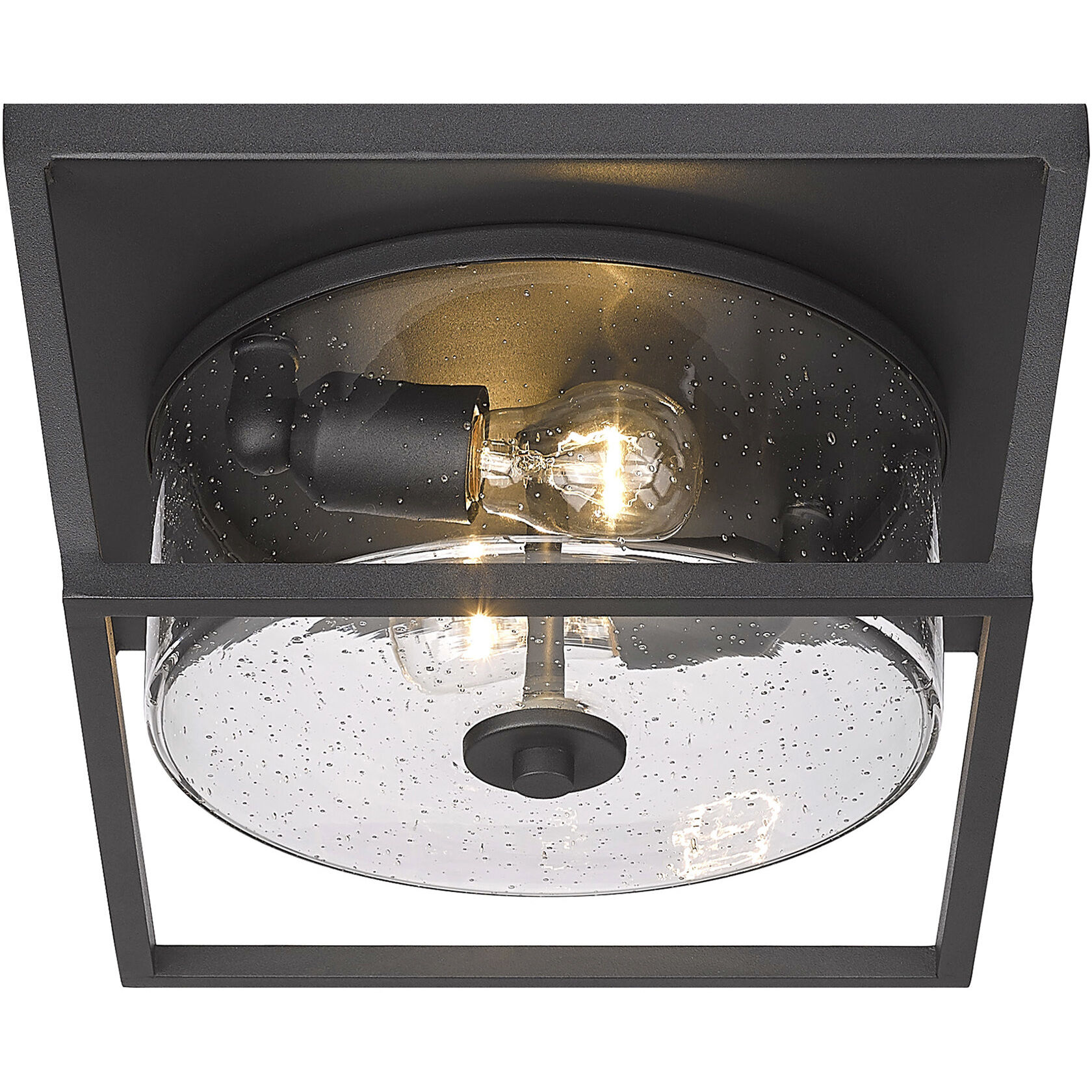 Mercer 2 Light 13.25 inch Natural Black Outdoor Flush Mount